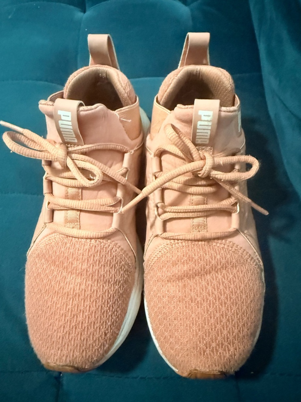 Puma Women’s Blush Pink Knit Lace-Up Athletic Sneakers